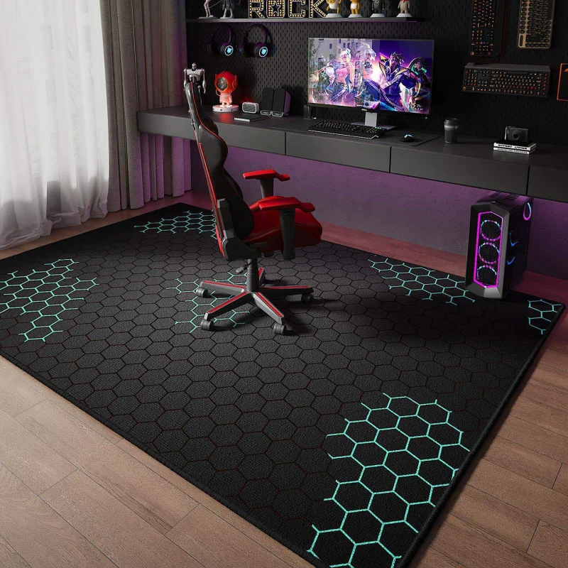 비카마 네온 헥사곤 그리드 게이밍 러그 논슬립 대형 바 - Esports Gaming Hotel 리뷰 및 가격