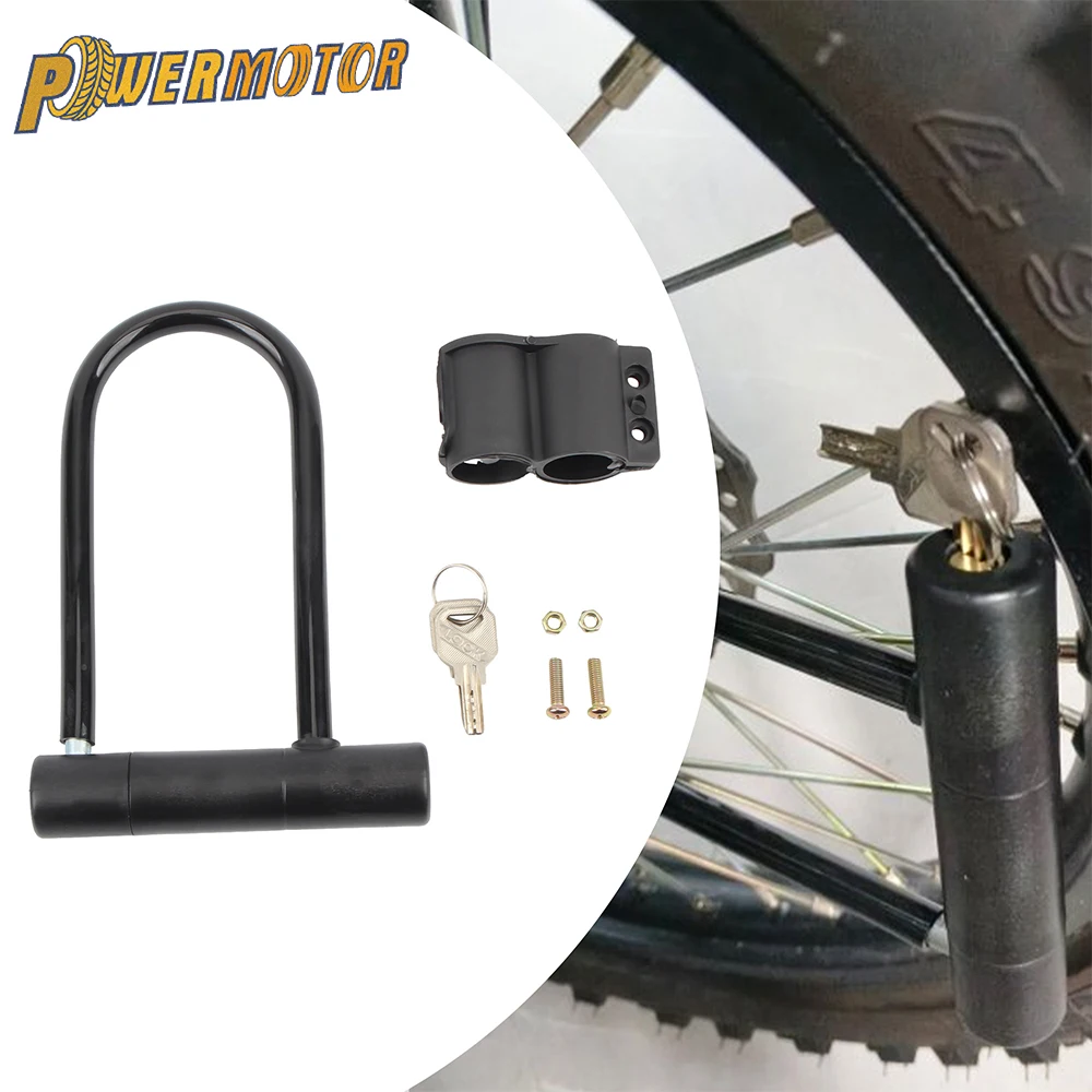 

Motorcycle Bicycle U Lock Portables Mini Bike Wheel Lock With Key Anti-theft Safety Scooter Cycling Bicycle Accessories