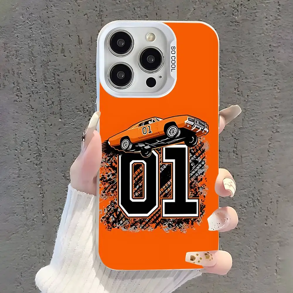 เคส General Lee 01 Dukes Of Hazzard สำหรับ iPhone 17,16,15,14,13,12,11,Pro,XS,Max,Plus,Mini,SE สีขาวด้านกันกระแทก