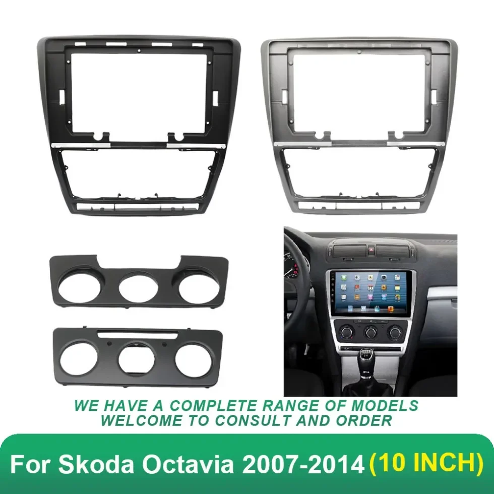 

10.1Inch 2 Din Radio Fascia For Skoda Octavia 2007-2014 Audio Stereo Panel Mounting Installation Dash Kit Trim Frame Adapter