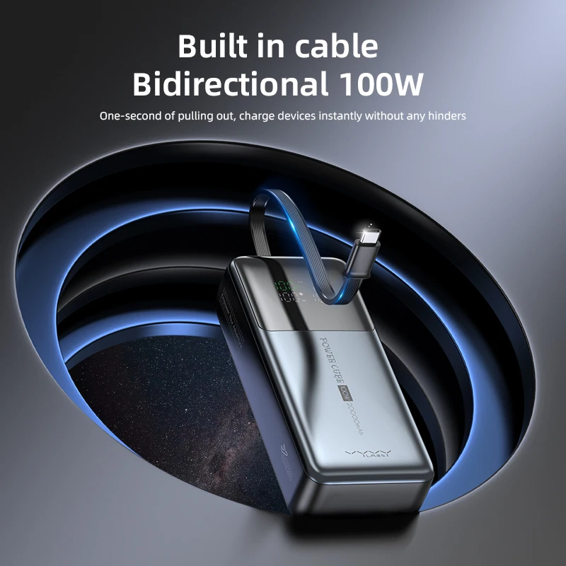 VYVYLABS 20000mAh CCC قوة البنك 100 واط شاشة ديجيتال شحن سريع Powerbank بطارية خارجية محمولة مع كابل آيفون 17 #5
