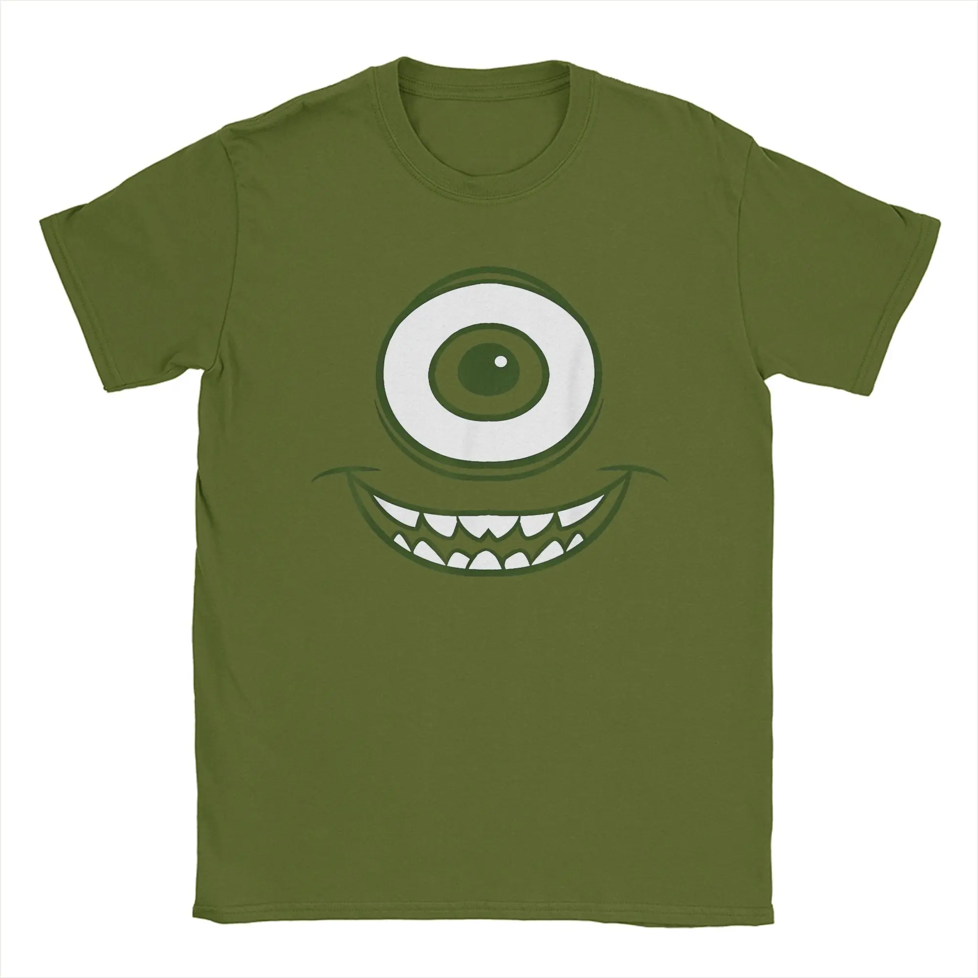 Men T-Shirts Monsters Inc. Halloween Mike Wazowski Funny Cotton Tees Short Sleeve Funny Cartoon T Shirts Round Collar Clothes