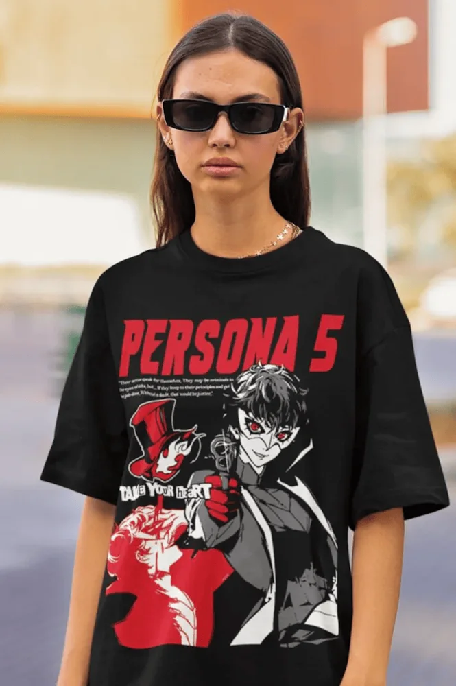 Persona 5 T-shirtGoro Akechi Shin Megami Tensei Anime Manga Gift Shirt All Size