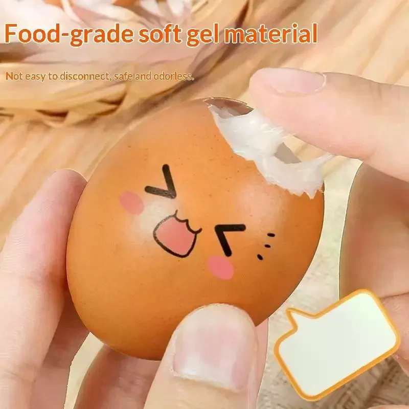 /GJ/Crack Egg Fidget Toys Realistic Silicone Egg Squeeze Toy Soft Thick Sensory Stress Relief Anti-Anxiety Fidget Ball Toy 1Pcs