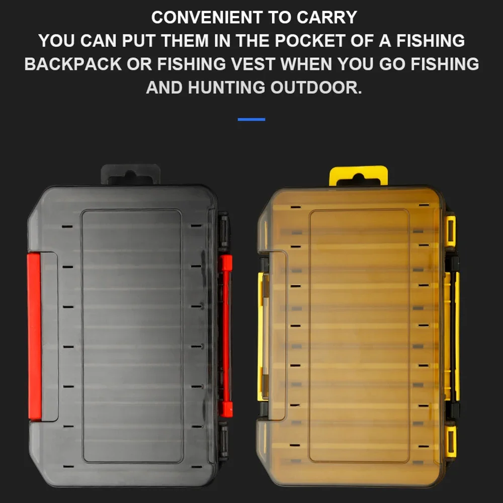 Fishing Tackle Box Double Sided Storage Case with 14 Compartments - Baits Gear Accesorios Pesca.