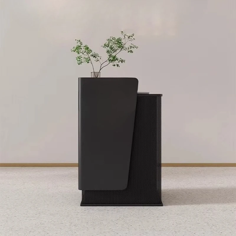 

&c Best Sale High Quality Black White Small Reception Counter Desk Furniture Light Luxury Nail Salon Bar Counter