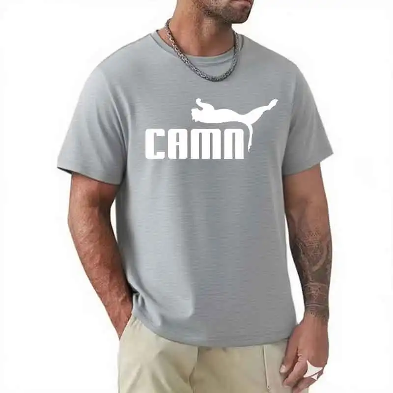 Summer  men's cotton casual   comfortable round neck short print sleeved T-shirt topOutdoor Sports