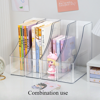 A4 Acrylic Vertical Stationery Shelf Transparent PET Desktop File Storage Box Book Artifact Desktop Organizer