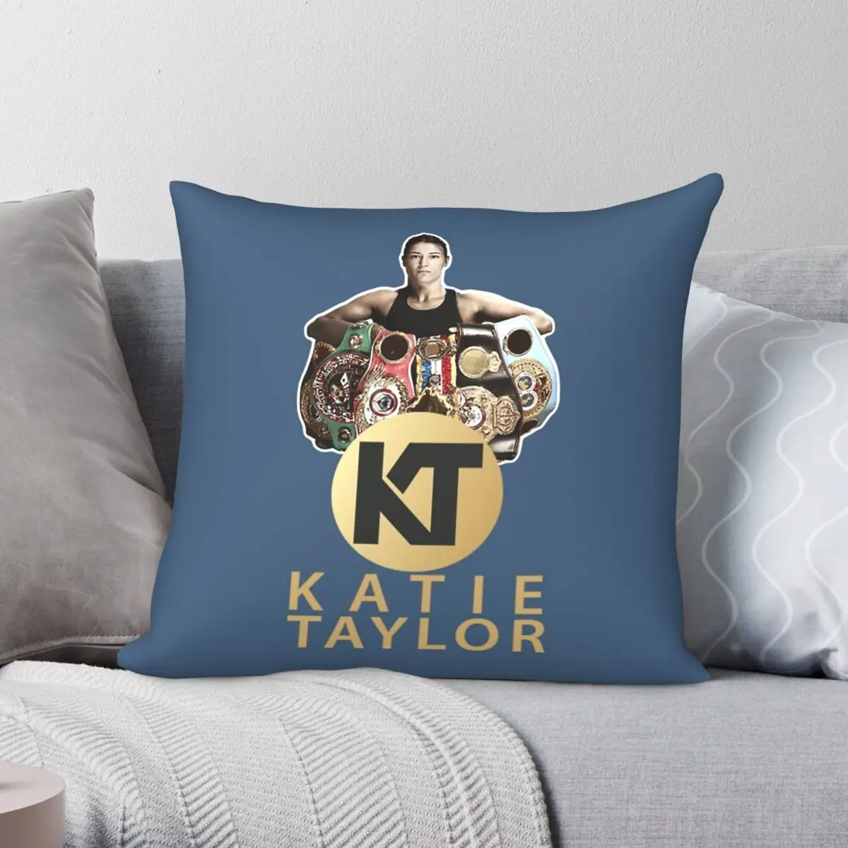 Katie Taylor Celebrity Square Pillowcase Polyester Linen Velvet Printed Zip Decorative Pillow Case Car Cushion Cover 18