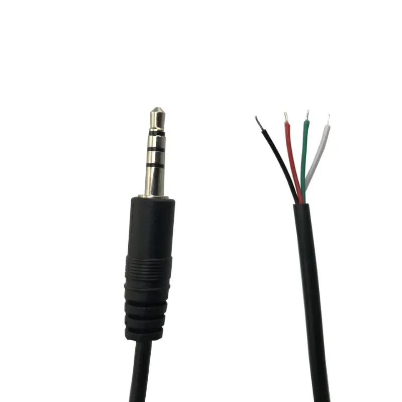 4 Wires 3.5mm 4 - Pole Audio Video Cable Headphone Cable Connector Plug For Underwater Camera About 50cm
