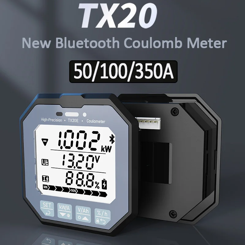 

50A/100A/350A TX20 Android Bluetooth Coulomb Meter Battery Level Capacity Indicator Lithium Battery Capacity Tester Coulometer