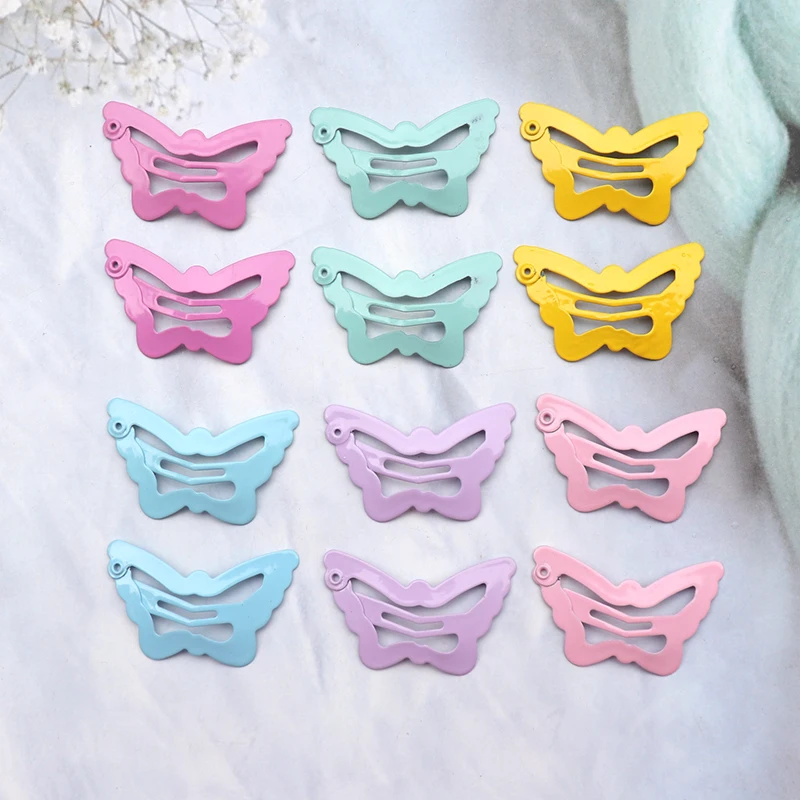 20/30/50Pcs Newborn Snap Hair Clips for Girls Hairpins Colorful Cartoon Metal Barrettes for Baby Children Styling Accessories