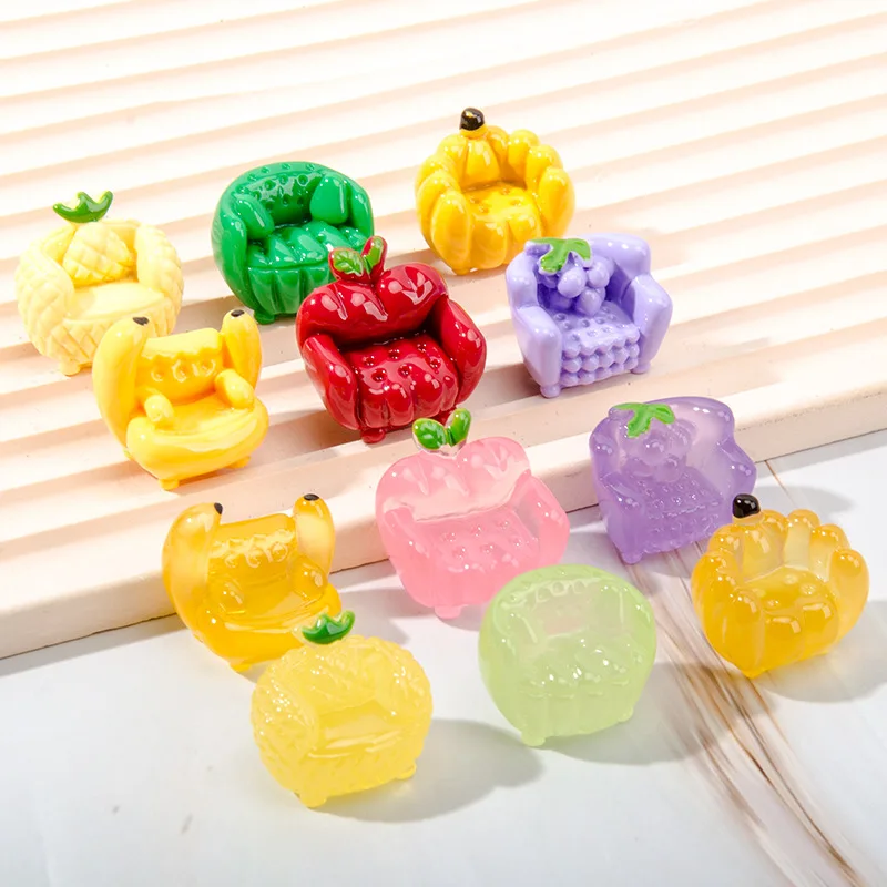 Dollhouse Kawaii Fruit Sofa Furniture Figurines Ornament Miniatures DIY Accessories Home Decor Crafts Fairy Garden Children Toys