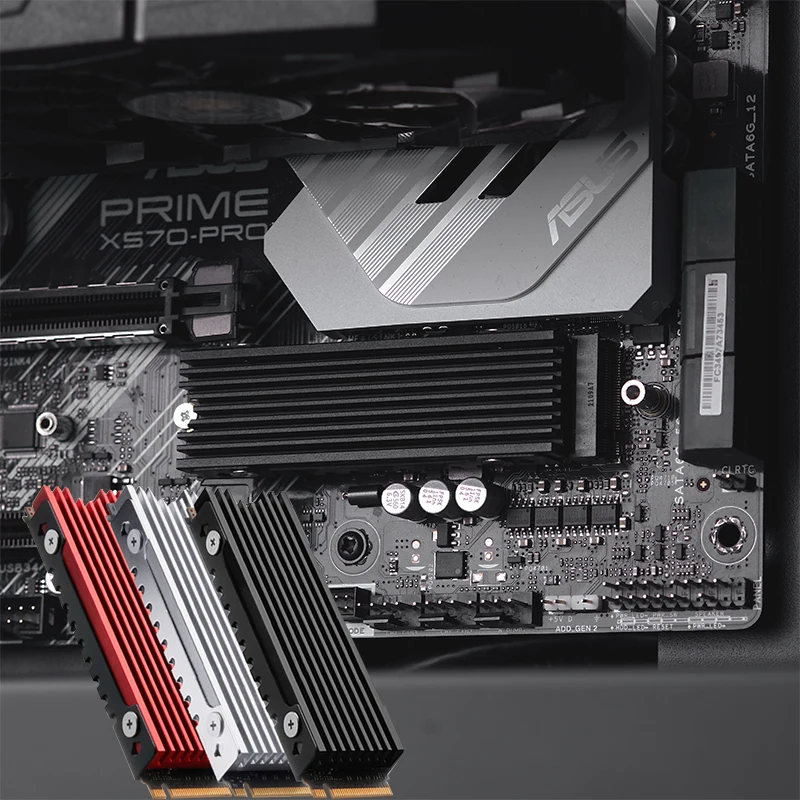 

M2 радиатор SSD NVME 2280 NGFF твердотельный накопитель, радиатор, охлаждающая Подушка с термосиликоновой подушкой для ПК/PS5 PCIE 2280