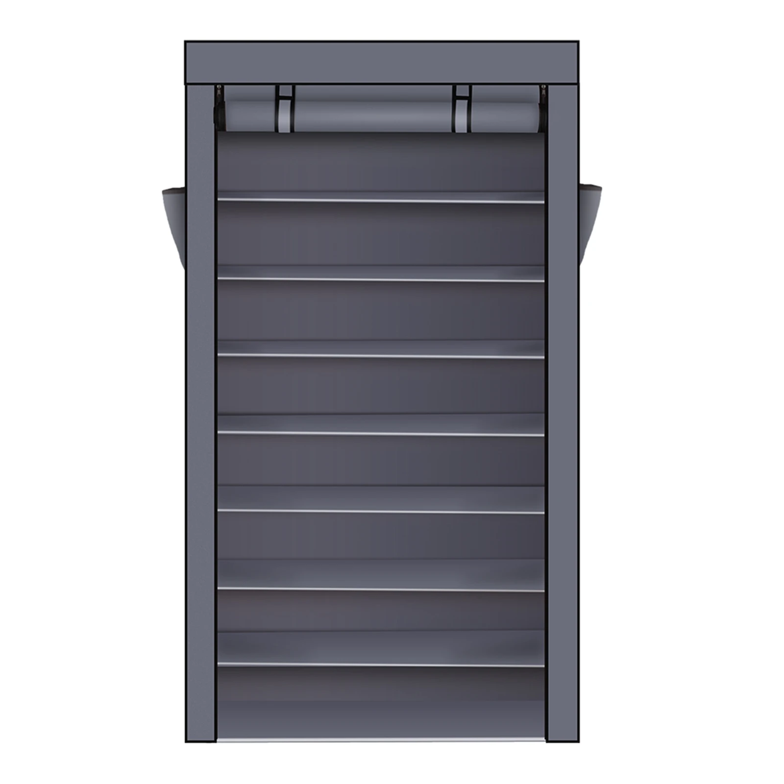 10 Tiers Shoe Rack with Dustproof Cover Closet Shoe Storage Cabinet Organizer Gray