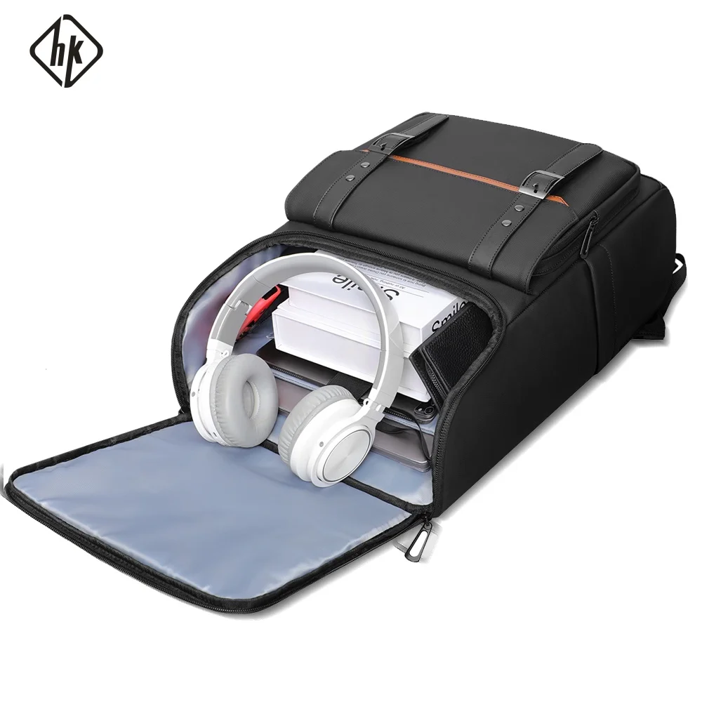 Hcankcan Men's Business Backpack Large Capacity 17.3 Inch Laptop Backpack Waterproof Travel Backpack Schoolbag College Daypack