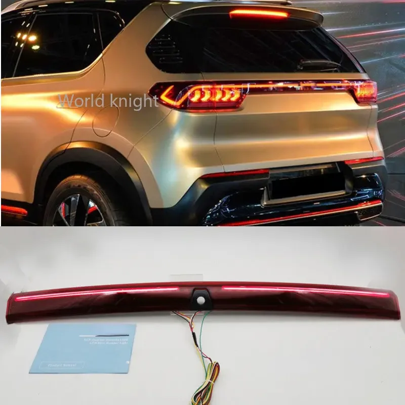 1PCS For Kia Sonet 2020 2021 Rear light Bumper Tail Light Red LED Reflector Brake Lamp Warning turn Signal lamp