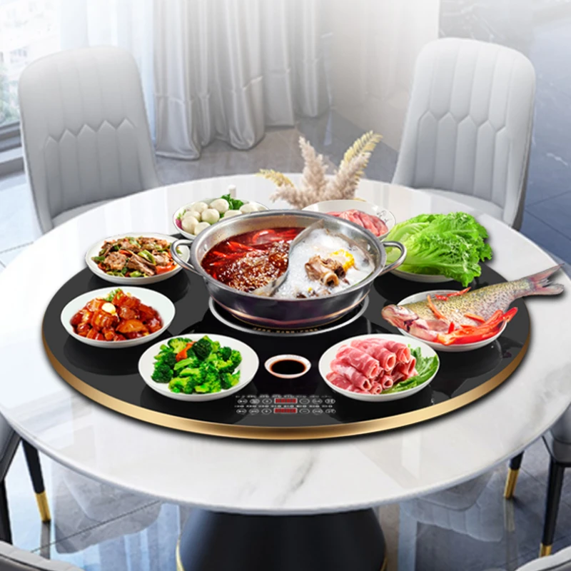 Dining Table Heating Mat Rotating Plate Induction Cooker Hot Pot Dishes Warming Plate Food Dishes Warming Keeping Plate