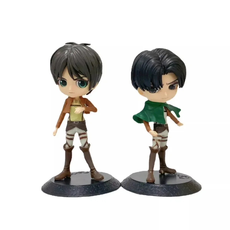 

Anime Attack On Titan Figures Levi Ackerman Eren Figure Shingeki No Kyojin Q Posket Big Head Soldier Levi Ornaments Model Toys