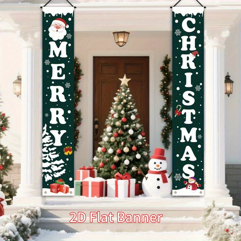 زوج واحد 2Dflat، تصميم رجل الثلج والشجرة، مثالي لتزيين العطلة، لا يتطلب طاقة - wzy