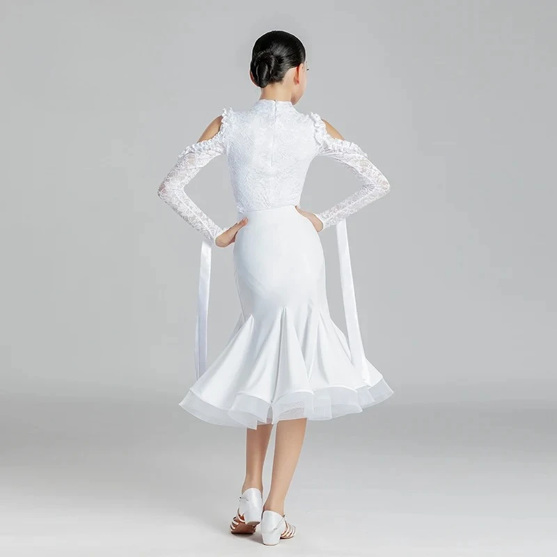 キッズガール新しいモダンダンススカート国家標準子供社交ダンスワルツ社交ダンスロングドレス競技衣装