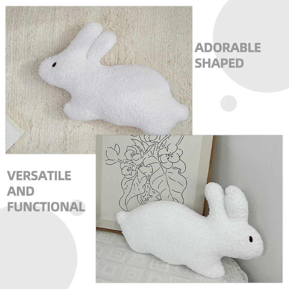 

Adorable Bunny Themed Pillow Supple Skin Friendly Decoration for Bedroom Living Room Car Use Warm Cozy Home Accent Stuffed