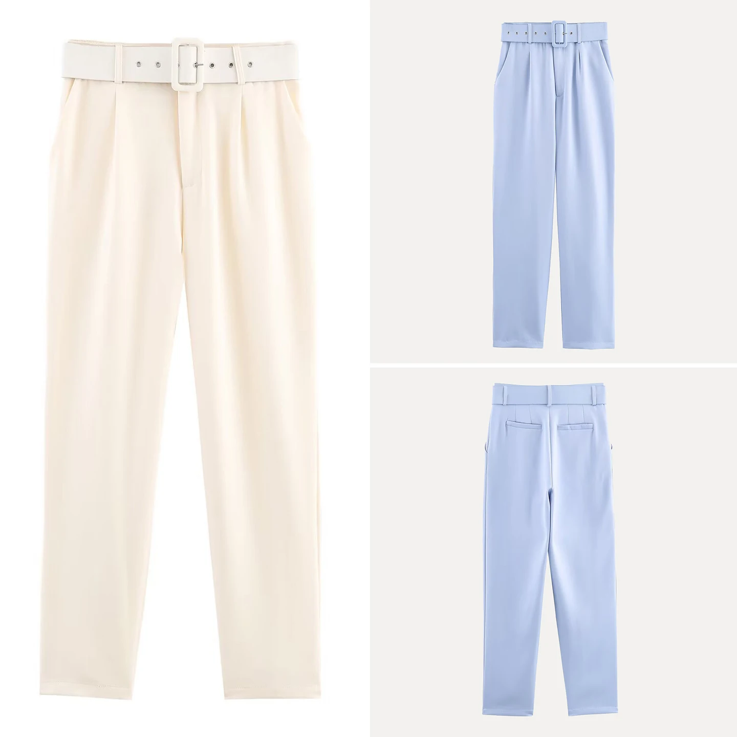 Pantaloni casual a gamba dritta a vita alta Cintura bicolore da donna pronta da indossare Autunno 2025 Z Brand Ladies Premium