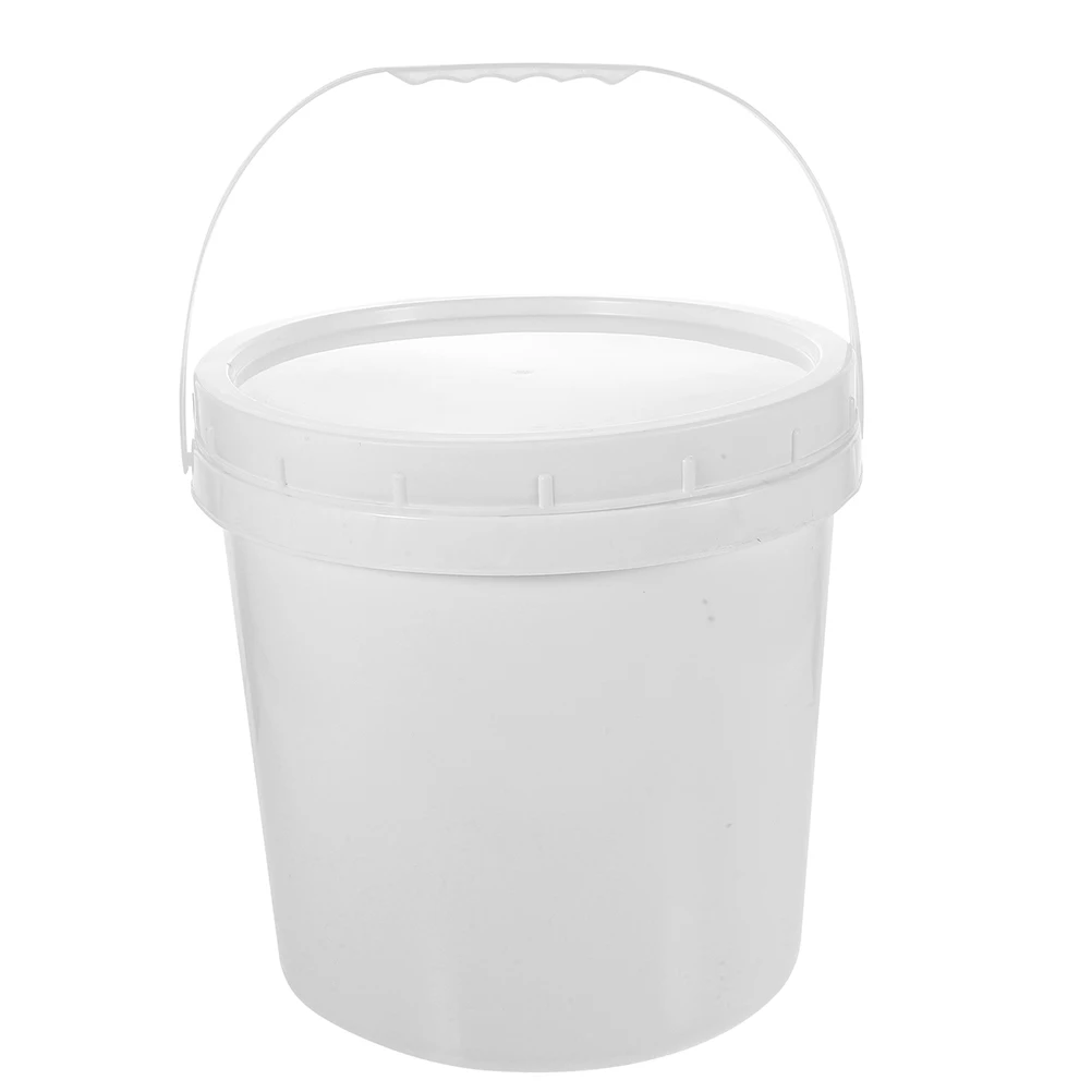 

White 6L ABS Paint Bucket with Lid Portable Handle Empty Plastic Container Reusable Sealing Performance Chemicals Paint Pigment