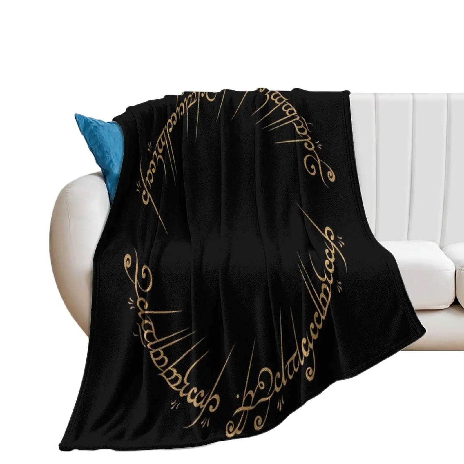 The One Ring Inscription Throw Blanket decorative warm winter Thermal Flannel Blankets