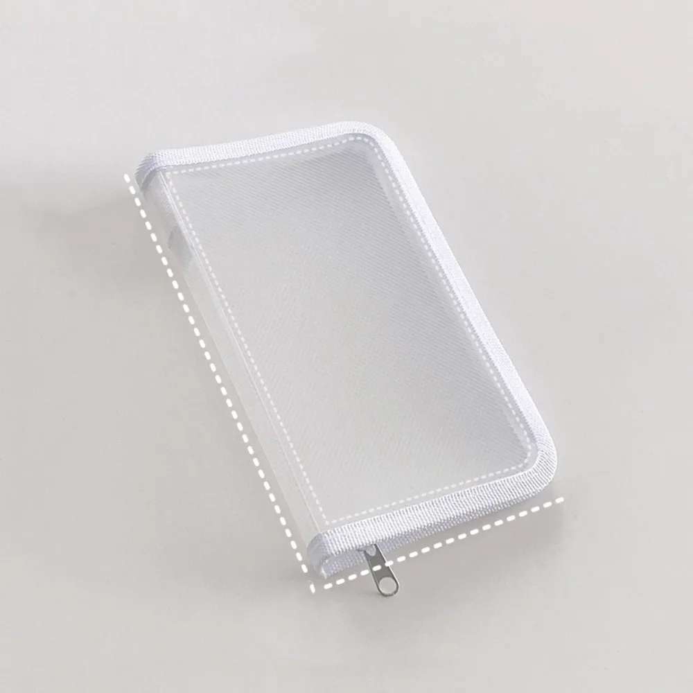 

Multifunctional Transparent Zipper Pouch A6 Transparent File Folder Bag Solid Color PP Stationery Organizer Pouch