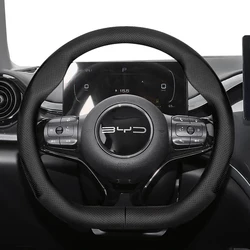 For BYD Steering Wheel Cover Ultra-Thin Laser Vents Design Fit Dolphin Mini Seal Atto 3 Song Plus Pro King F3 Shark M6 Seagull