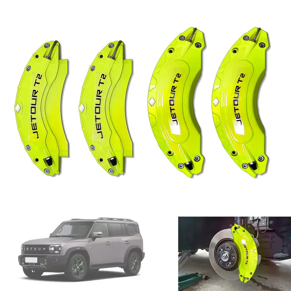 

For Jetour Traveller T2 2024 Jetour T2 4Pcs Front Rear Brake Caliper Cover Aluminum Metal Caliper Cover Kit Wheel Modification