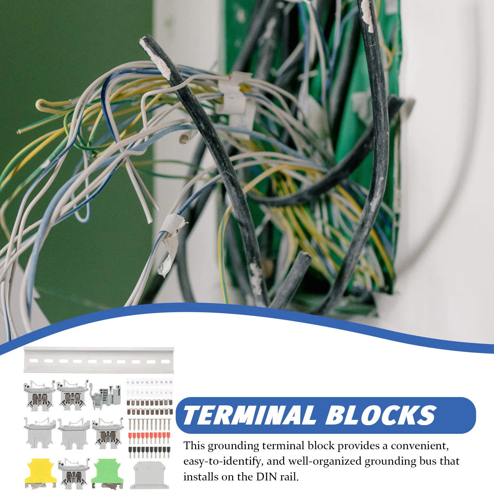 

1Set Din Rail Terminal Block Kit Universal Screw Ground Block End Bracket for Mounting and Automation Din Rail Terminal Blocks