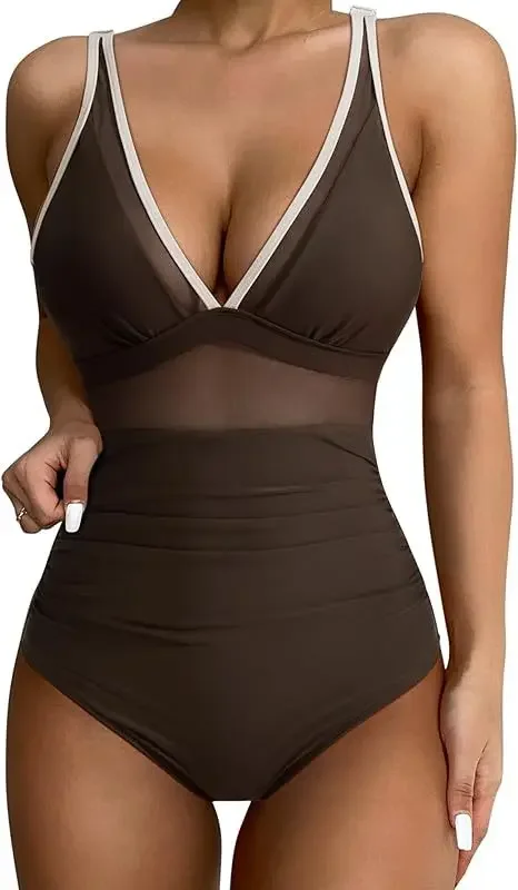 Maillot de bain femme serré Sexy creux nouvelles femmes taille haute une pièce plage vacances maillots de bain vêtements de natation