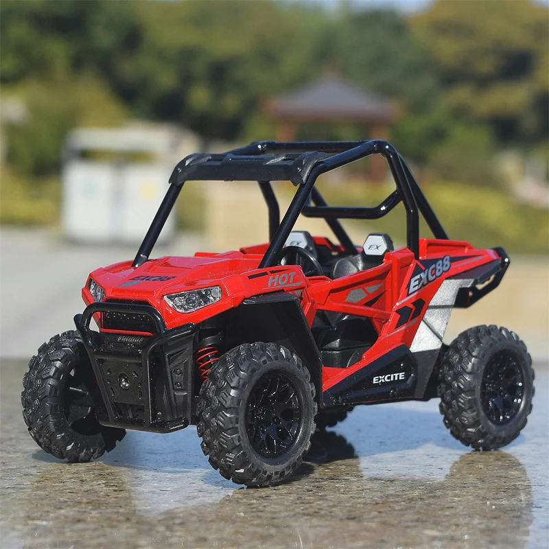 1:24 Alloy ATV Sports Motorcycle Model Diecasts Metal Toy Beach All-Terrain Off-Road Motorcycle Model Sound and Light Kids Gifts