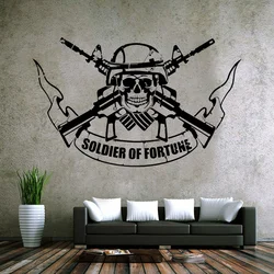Soldier of Fortune Military Cool Soldier Army Wall Sticker Vinyl Modern Home Decor Boy Teens Bedroom Game Room Decals Mural 4885