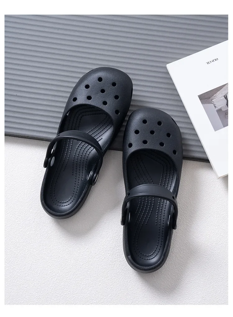 Niedliche Damen-Clogs mit Leopardenmuster, süße Outdoor-Schuhe, Sommer-Neuheit, EVA-Outdoor-Strand-Pantoffeln, wasserdicht und rutschfest. – Detail 9