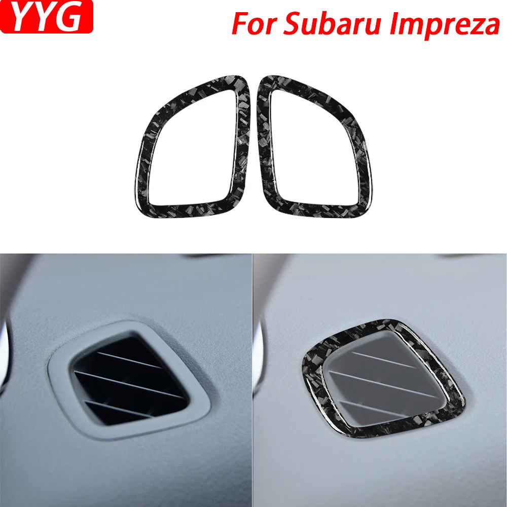 For Subaru Impreza 2009-2011 Forged Carbon Fiber Dashboard Defogging Air Outlet Panel Cover Car Interior Accessories Sticker