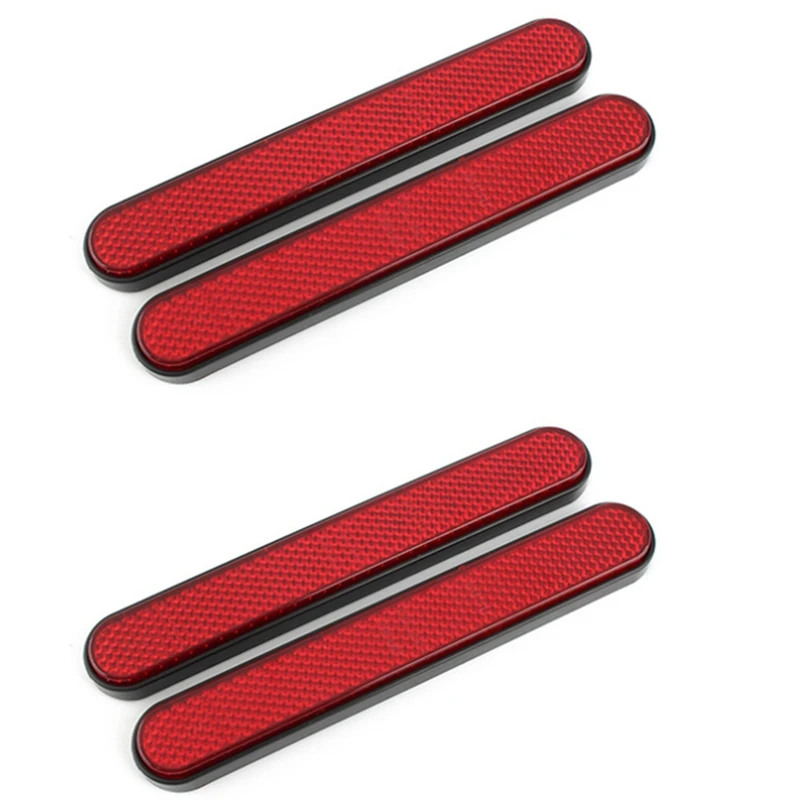 4X Motorfiets Voorvork Reflector Sticker Lagere Benen Slider Veiligheidswaarschuwing Voor Softail Sportster 883 1200 Fatboy Rood