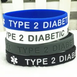 1pc/4pcs Type 2 diabetic diabetes insulin independent medical alert rubber bracelet silicone wristband