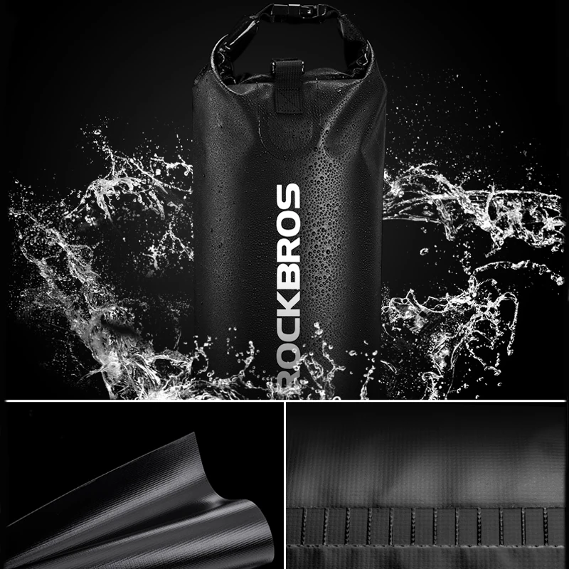 ROCKBROS 10L 20L Waterproof Swimming Bag Dry Sack PVC Trekking Drifting Rafting Kayaking Beach Bag Fishing Outdoor Backpack