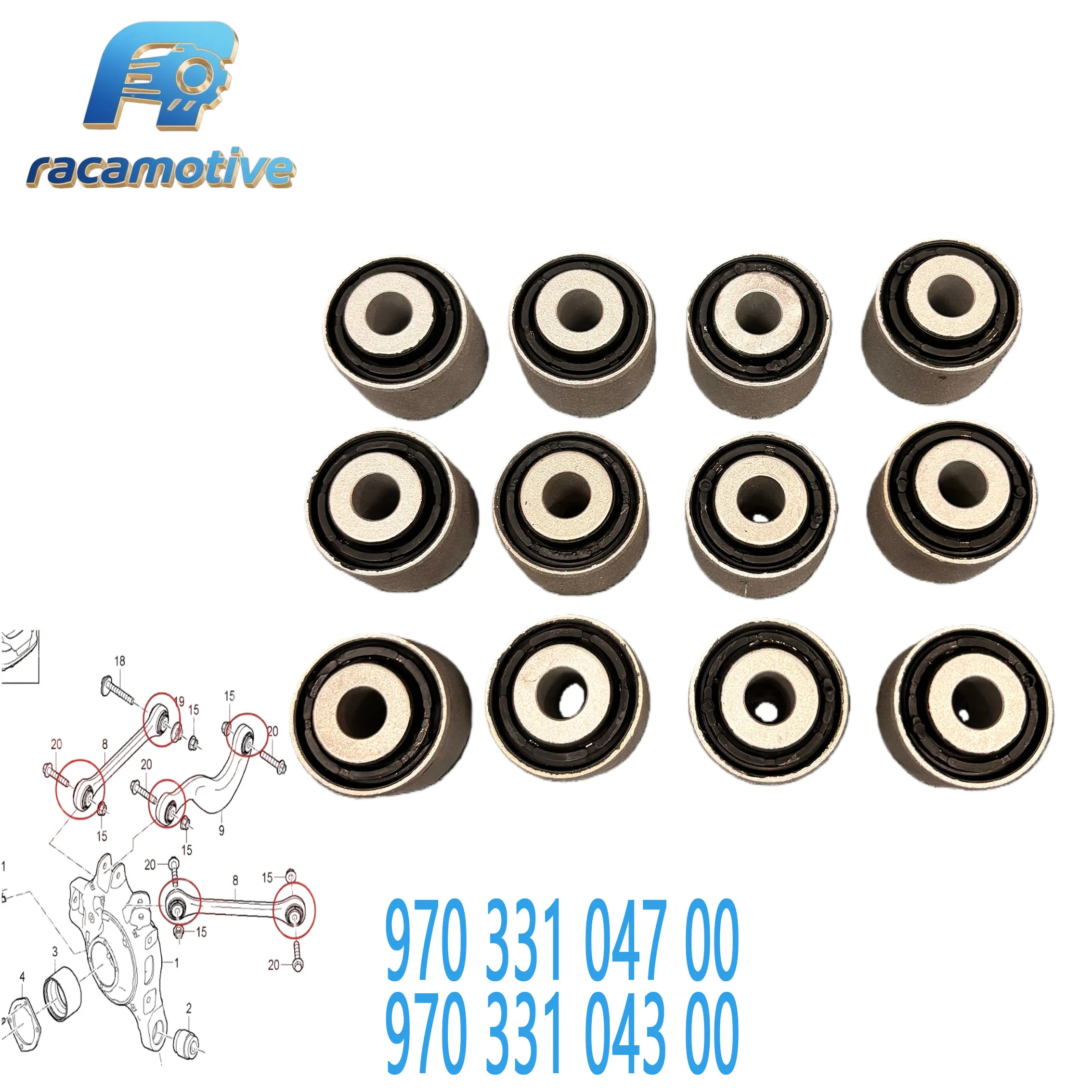 

97033104300 97033104700 для Porsche Panamera 970 2009-2017 комплект втулок верхнего внешнего рычага задней подвески, комплект из 12 предметов