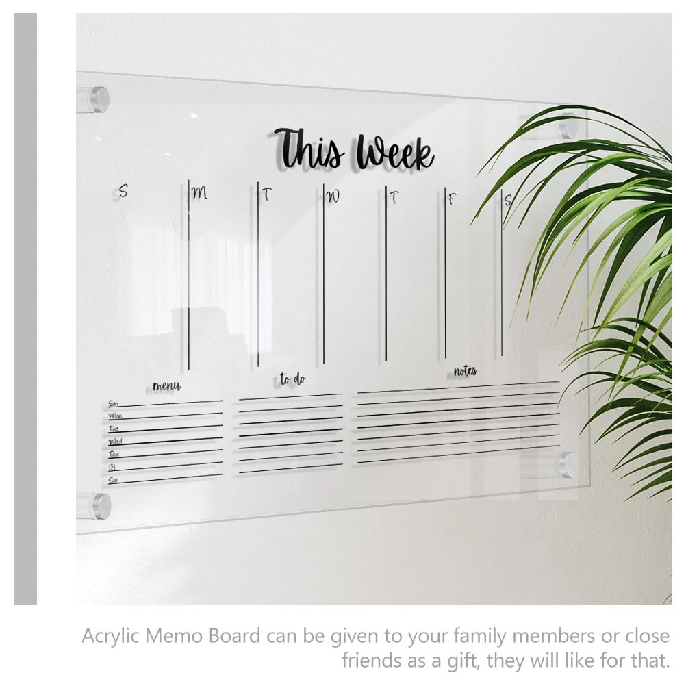

1 Set Acrylic Memo Transparent Whiteboard For Students Writing Drawing Board Home Office School Cafe Decoration Practical