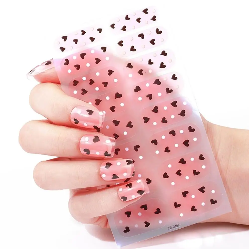 16 dicas de cobertura completa adesivos de unhas verão colorido bolinhas esmalte decoração sorvete auto adesivo arte do prego adesivo