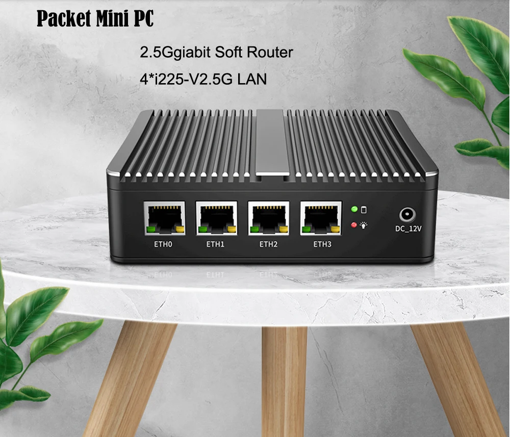 Quad Core J4125 Fanless Mini Pc Pfsense 4 * Intel 2.5G I 226V Lan Hdmi Vga Firewall Zachte Router Win11 Computer Esji AES-NI