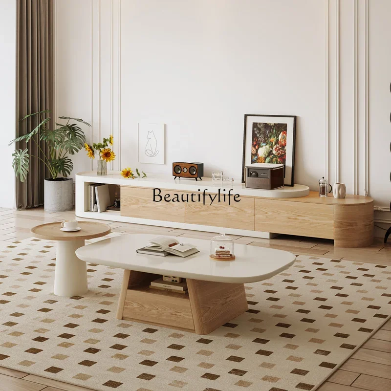 

yj21 Medieval log wind coffee table living room 2025 new modern simple creative small apartment coffee table