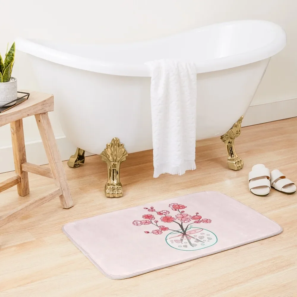 

Glass Sakura Bouquet Bath Mat Carpet For Home Entrance Foot Bathroom Carpets For Bathroom Mat