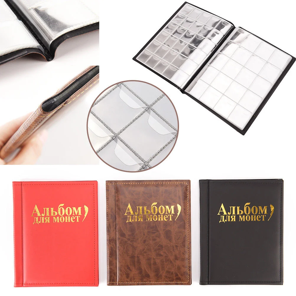 Coin Holder Collection Coin Storage Album Book Money Photograph Pocket for Collectors (Brown) coin collection book