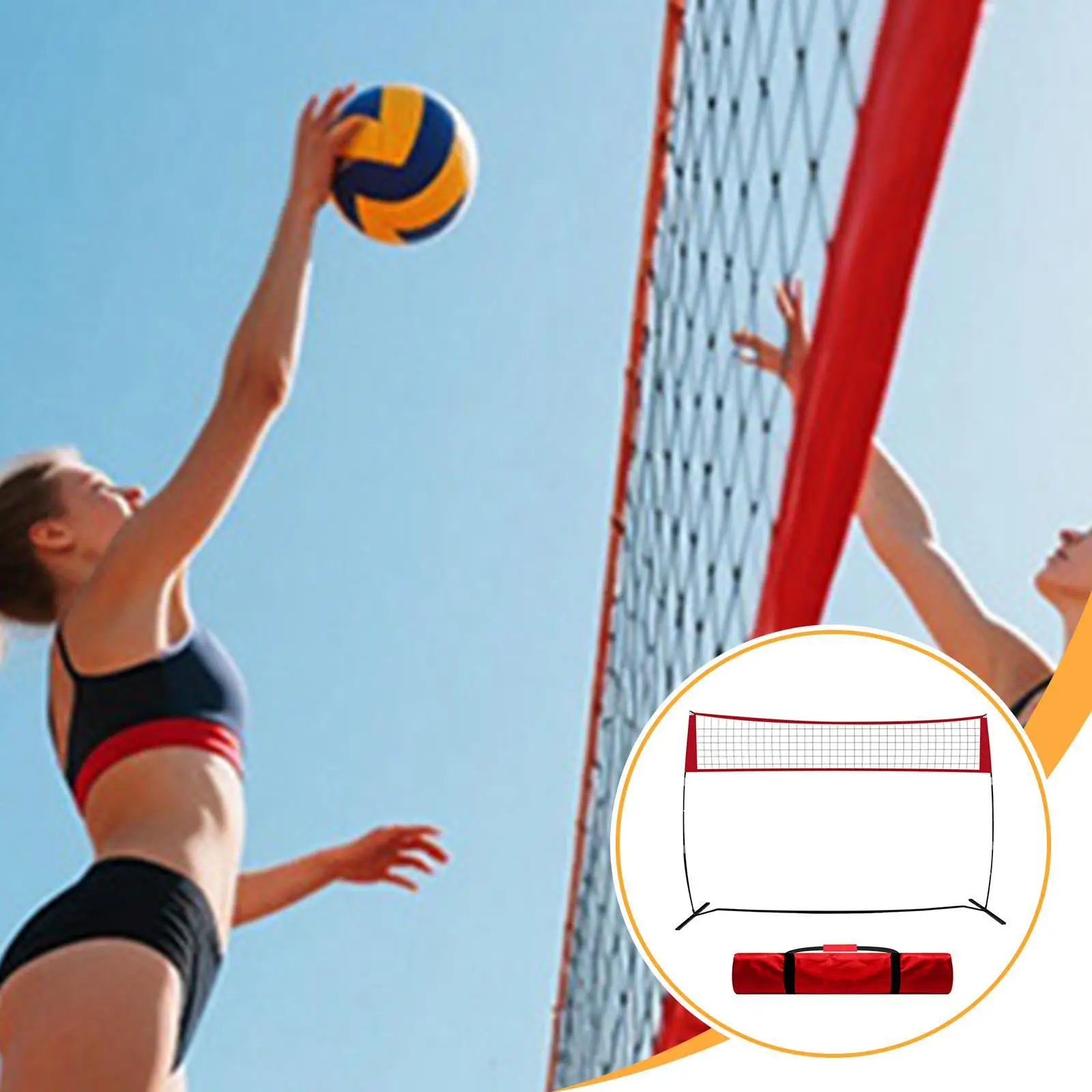 

Volleyball Training Equipment Net Practice Net Lightweight Convenient Portable Adjustable for Outdoor Sports Team Practice