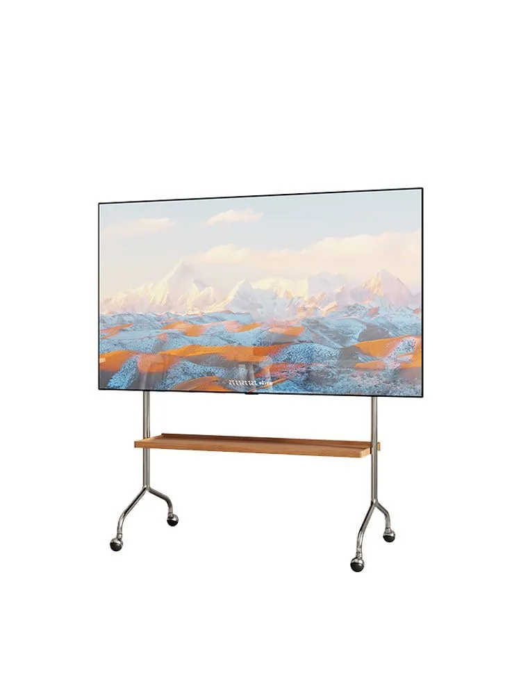 The second-hand stainless steel screen shelf Vincent movable TV stand designer recommends the display hanger light luxury